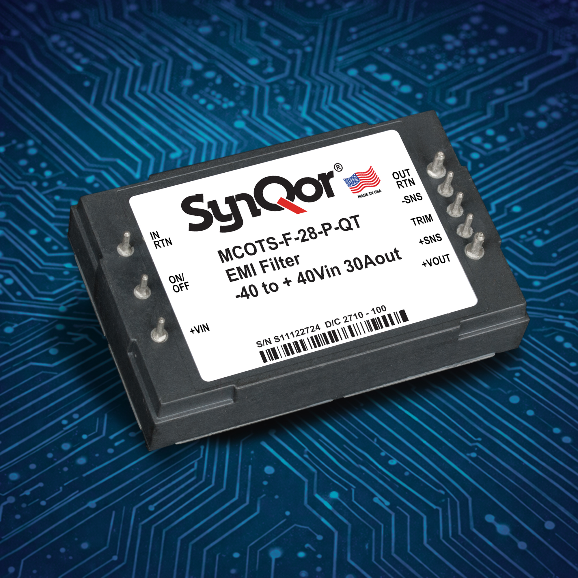 SynQor MCOTS transient EMI filter module